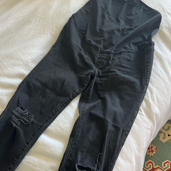 Madewell Maternity Over-the-Belly Skinny Jeans in Black Sea Size 27 - Picture 4 of 6